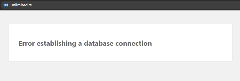 error establishing a database connection 